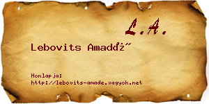 Lebovits Amadé névjegykártya